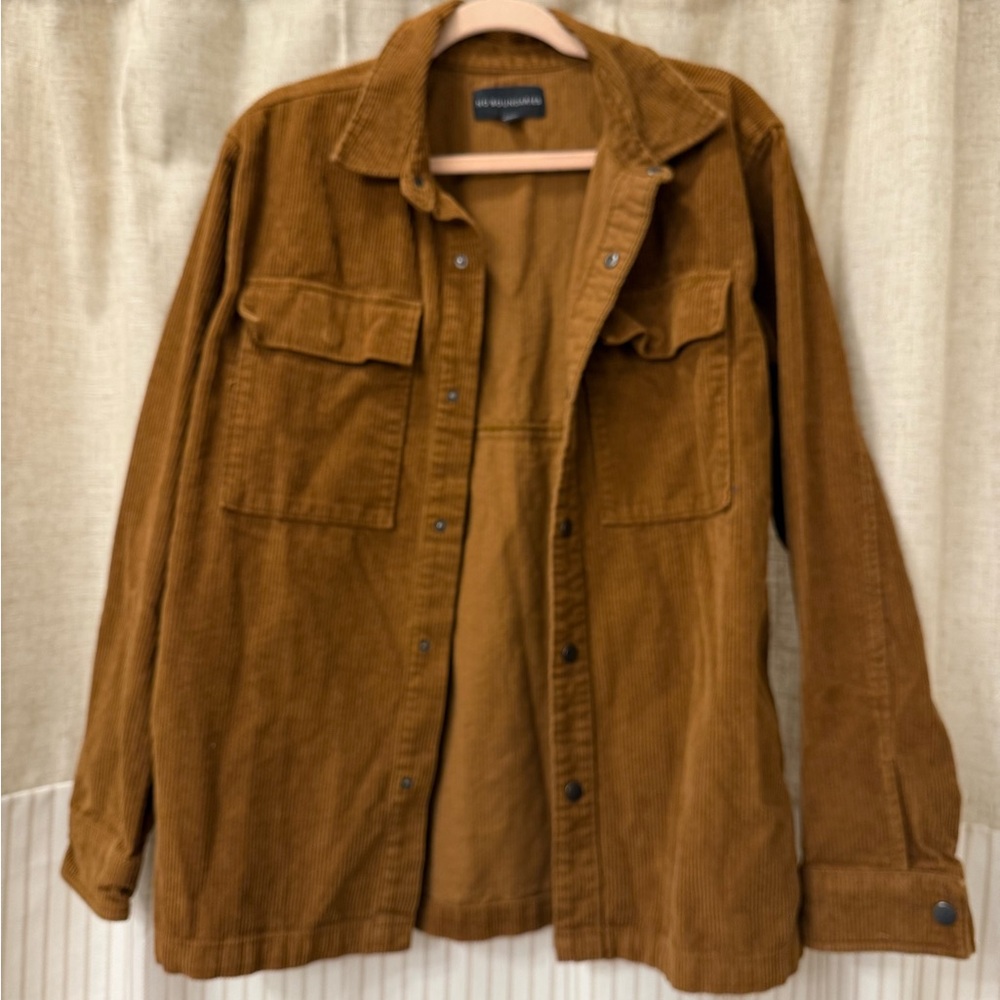 No Boundaries Men's Brown Corduroy Shirt Jacket